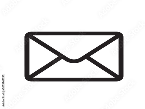 Minimalist Envelope Line Art Icon for Communication and Messaging Vector Illustration