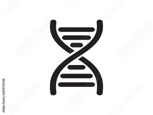 DNA Strand Icon Line Art Vector Illustration