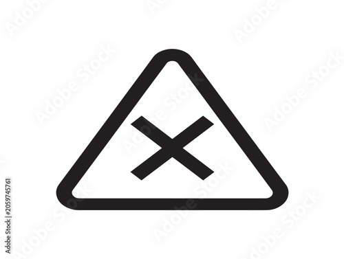 Warning Do Not Bleach Symbol Isolated Minimalist Line Art Vector Illustration