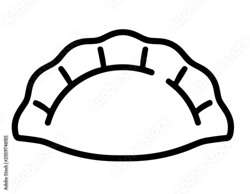 Photos Chinese dumpling gyoza dim sum appetizer line icon vector illustration