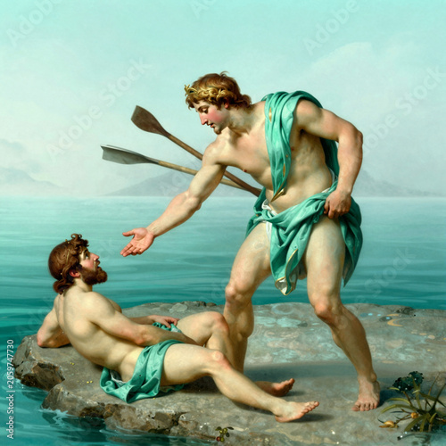 Palaemon, a beardless Roman-Greek sea god 