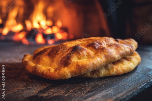 Freshly baked bread from a wood fired oven