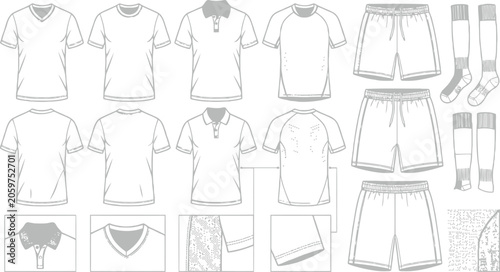 Soccer uniform clothing set with shirts shorts and socks