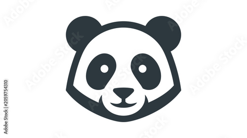 Foto Panda Face Cartoon Character Illustration.