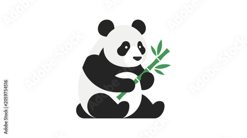 Cute black and white panda bear.
