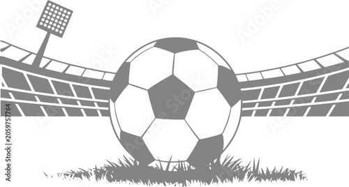 Valokuva Soccer ball and stadium representing the sport and its venue