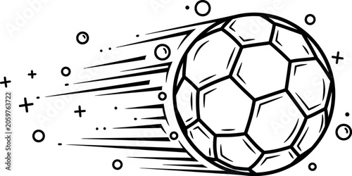 Dynamic soccer ball illustration in motion