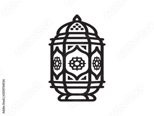 Islamic Lamp Line Art Illustration