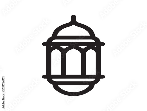 Islamic Lantern Icon Line Art