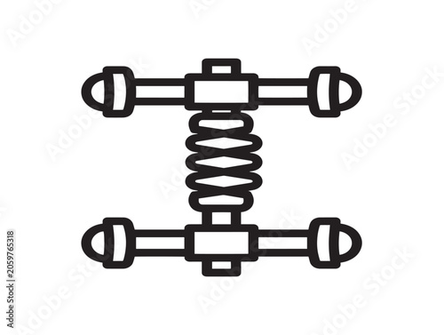 Mechanical Limb Dampener Suspension Spring Line Art Illustration