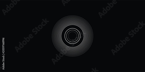 Canvastavla Seamless circular lines pattern radio wave background, radio wave illustration background