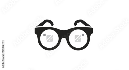 Minimalist Eyeglasses Icon Representing Vision, Clarity, and Perspective in a Graphic Design