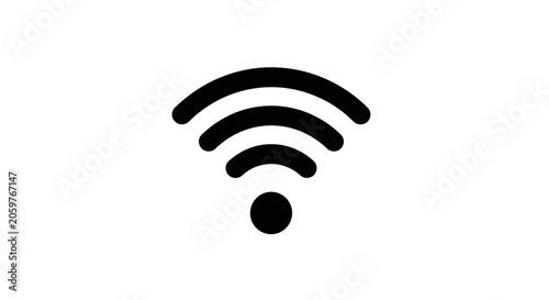 Minimalist representation of wifi signal icon on white background, simple and modern
