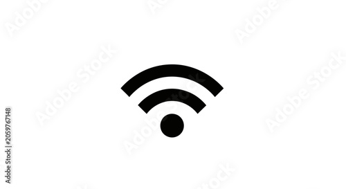 Minimalist wireless signal icon on white background simple graphic element