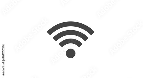 Minimalist Wireless Network Icon on White Background Simple Modern Design