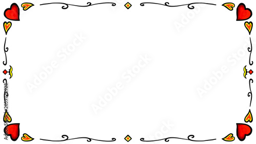 Romantic Decorative Heart Border Frame PNG Transparent