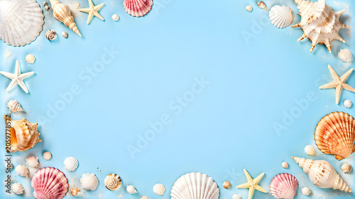 frame with seashells 