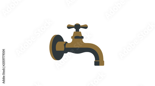Classic Water Faucet Vector Illustration