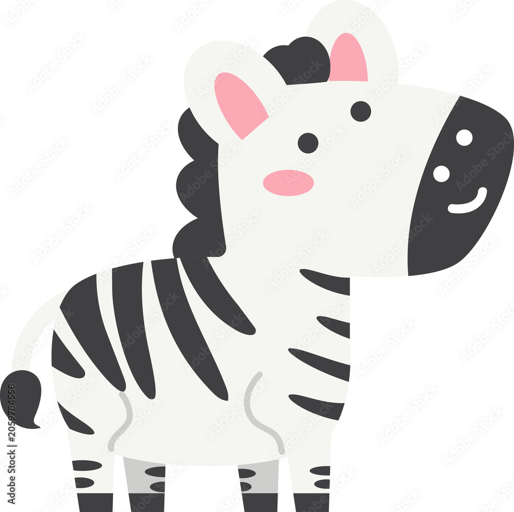 Fototapeta premium Cute Zebra Character Animal Illustration