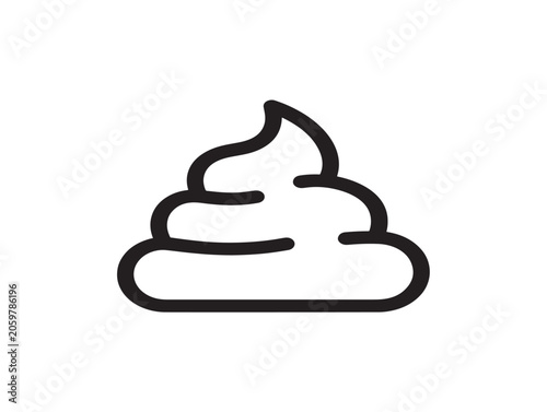 Cow Dung Pile Line Art Vector Icon Minimalist Black and White Illustration