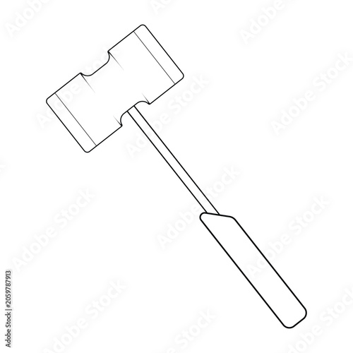 Line Sledge Hammer illustration cartoon cute