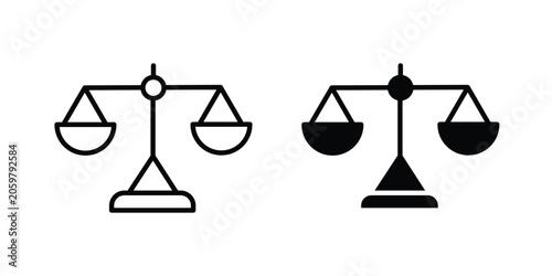 Tableau sur toile Balance icon vector bundle in black