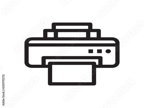Digital Printing Machine Vector Icon in Minimalist Line Art Style