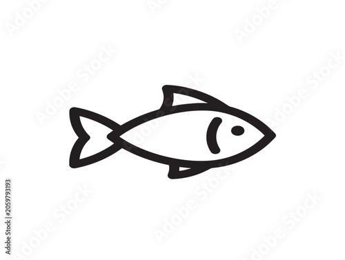 Simple Line Art Fish Icon Illustration for Design and Graphics