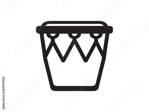 Line Art Conga Drum Icon Vector Illustration Minimalist Music Instrument
