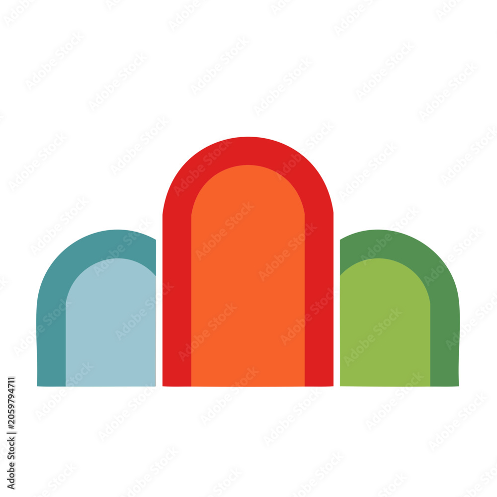 Fototapeta premium Flat design progress bar with four colored segments