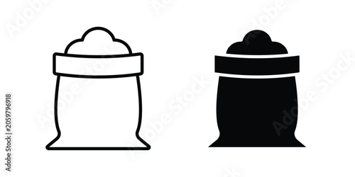 Foto flour icon vector bundle in black