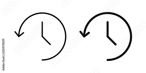 Εκτύπωση καμβά Past time icon vector bundle in black