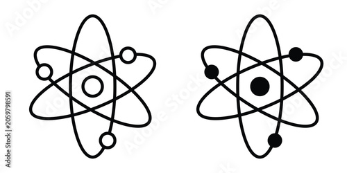 Photos Physics icon vector bundle in black