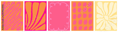 Fényképezés Vector hand drawn sketchy abstract shapes and background with copy space, vertic