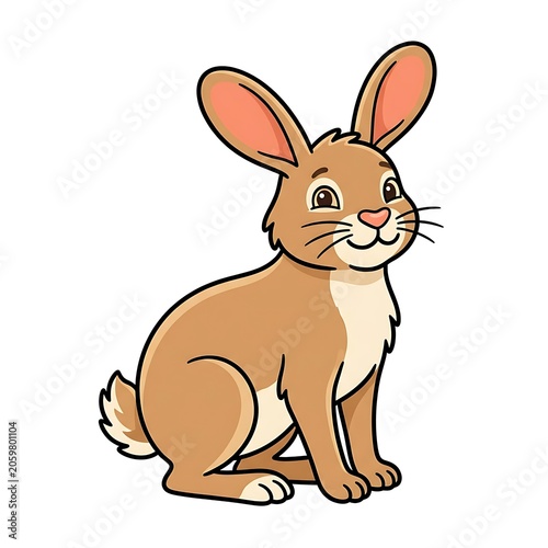 Cartoon donkey with large ears and smiling face.