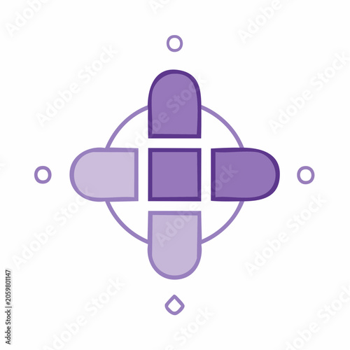 Abstract Geometric Logo with Purple Tones