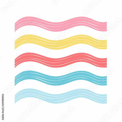 Abstract Wavy Lines in Pastel Colors