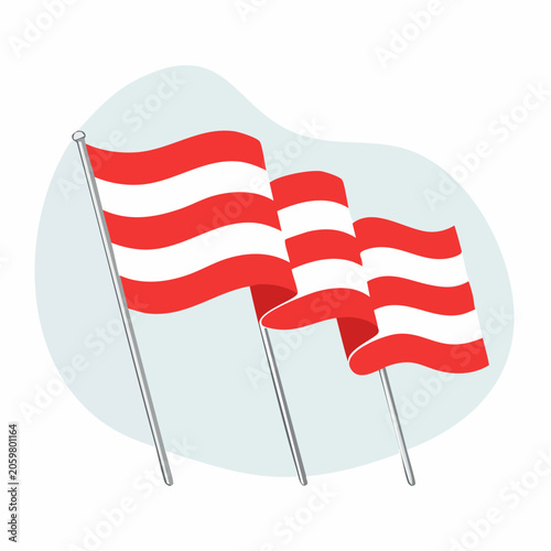 Austrian Flags Waving