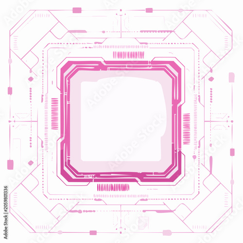 Futuristic UI Element with Pink Accents