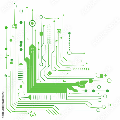 Green Circuit Board Abstract Design
