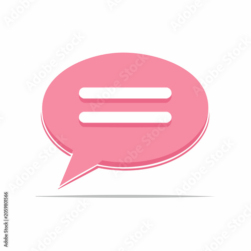 Pink Speech Bubble Icon with Equal Sign