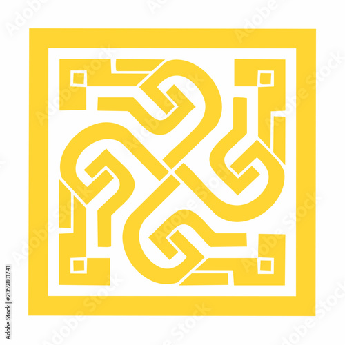 Yellow Celtic Knot Design