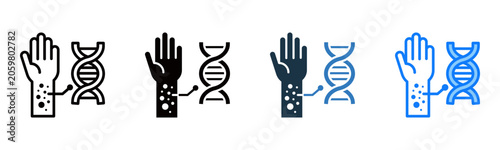 Bilde på lerret Dna icon multiple style vector illustration
