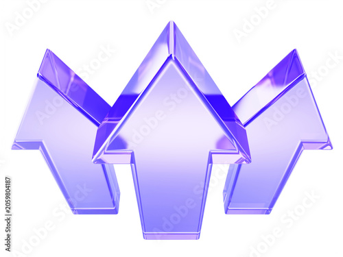 Cuadro en lienzo Hologram glass up arrows 3D tech background