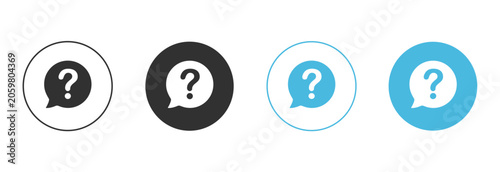 Obraz na płótnie Question Mark Icon Set: A collection of four circular icons featuring question marks