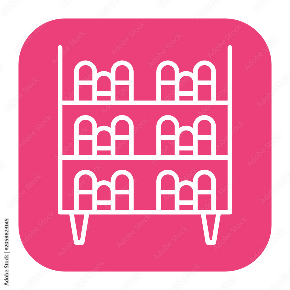 Fototapeta premium Library Book Cart Vector Icon