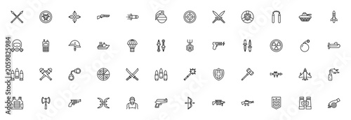 Foto Weapons and military icon set
