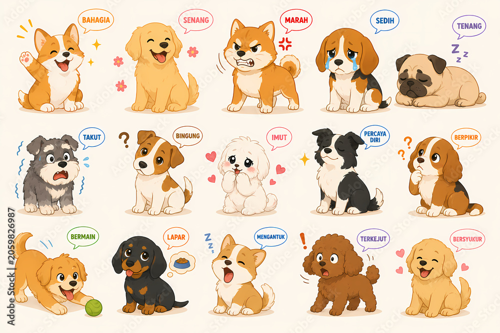 Obraz premium set of dogs