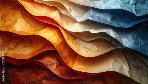 Colorful crumpled paper texture for design backgrounds and art projects