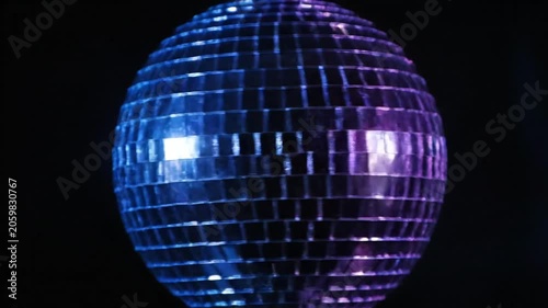 Disco Ball Rotation with Colorful Lights - Abstract Party Background